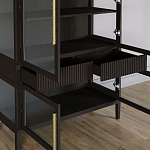 Витрина Primo со стеклянными фасадами и 2 ящиками Темный орех варинант исполнения - 5 | Loft Concept в Воронеже