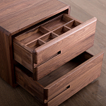 Прикроватный столик деревянный с 2-мя ящиками Moon Walnut Furniture варинант исполнения - 5 | Loft Concept в Воронеже