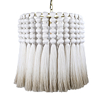 Подвесной светильник круглый плетеный с белой бахромой Braided Bundle of Ears варинант исполнения - 1 | Loft Concept в Воронеже