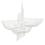 Люстра белая в форме спирали с декором из круглых деревянных бусин White Wooden Beads варинант исполнения - 3 | Loft Concept в Воронеже