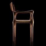 Стул из Ореха с плетеным сидением Kronos Dining Chair Brown варинант исполнения - 3 | Loft Concept в Воронеже