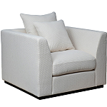 Дизайнерское кресло мягкое с обивкой из рогожки кремового цвета Decoration of Everything варинант исполнения - 1 | Loft Concept в Воронеже