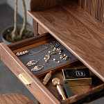 Туалетный стол деревянный с ящиком и зеркалом Moon Walnut Furniture варинант исполнения - 6 | Loft Concept в Воронеже