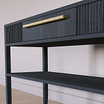 Дизайнерская Консоль с полкой и ящиком Primo Черный дуб варинант исполнения - 4 | Loft Concept в Воронеже