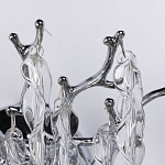 Бра цвета хром с ветвями и прозрачными стеклянными подвесками в виде вытянутых спиральных капель Droplet Chandelier варинант исполнения - 4 | Loft Concept в Воронеже