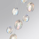 Люстра каскадная с 7-ю круглыми плафонами из рельефного стекла Disc Light варинант исполнения - 5 | Loft Concept в Воронеже