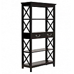 Стеллаж с 4-мя полками и 2-мя ящиками черного цвета из массива березы   варинант исполнения - 1 | Loft Concept в Воронеже