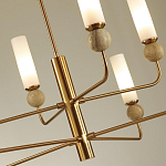 Люстра на штанге с 8-ю цилиндрическими матовыми плафонами и шарами из камня Orb Essence варинант исполнения - 11 | Loft Concept в Воронеже