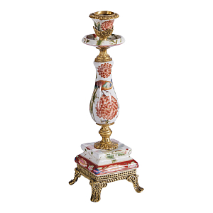 Подсвечник с цветочной росписью из фарфора с бронзовыми элементами Eden Garden