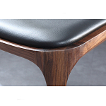 Стул деревянный с мягким сиденьем из черной натуральной кожи Moon Walnut Furniture варинант исполнения - 9 | Loft Concept в Воронеже