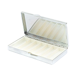 Таблетница карманная прямоугольная на 7 отделений с зеркалом и накладкой из натурального камня Амазонит Silver Stone Pillboxes варинант исполнения - 3 | Loft Concept в Воронеже