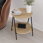 Стол приставной с 2-мя круглыми столешницами из дерева ESSEL OAK варинант исполнения - 8 | Loft Concept в Воронеже