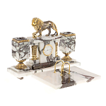 Настольный письменный набор из мрамора с декором в виде льва в подарочной упаковке Marble Accessory варинант исполнения - 2 | Loft Concept в Воронеже