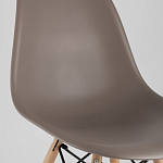Пластиковый стул на ножках из массива бука Eames Cappuccino варинант исполнения - 7 | Loft Concept в Воронеже