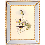 Постер с изображением птиц и цветов в зеркальной раме Blooming Birds Poster варинант исполнения - 8 | Loft Concept в Воронеже