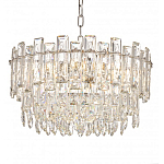 Круглая люстра с хрустальными подвесками на серебряном каркасе Gorgeous Crystal Light варинант исполнения - 2 | Loft Concept в Воронеже