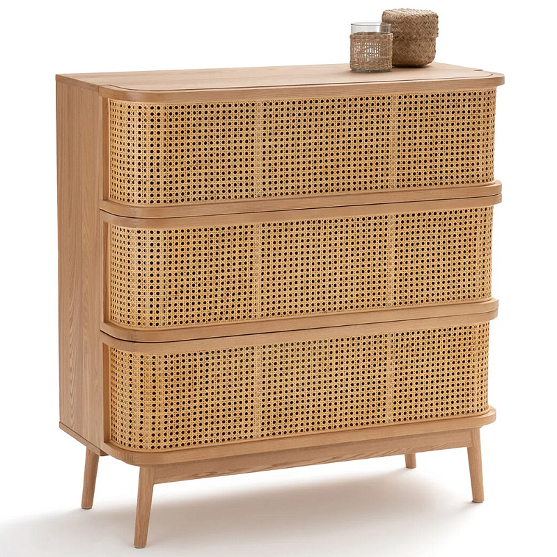 Комод с 3-мя ящиками из плетеного ротанга Ruiz Light Chest of Drawers Древесина Комод с 3-мя ящиками из плетеного ротанга Ruiz Light Chest of Drawers Древесина в Воронеже | Loft Concept