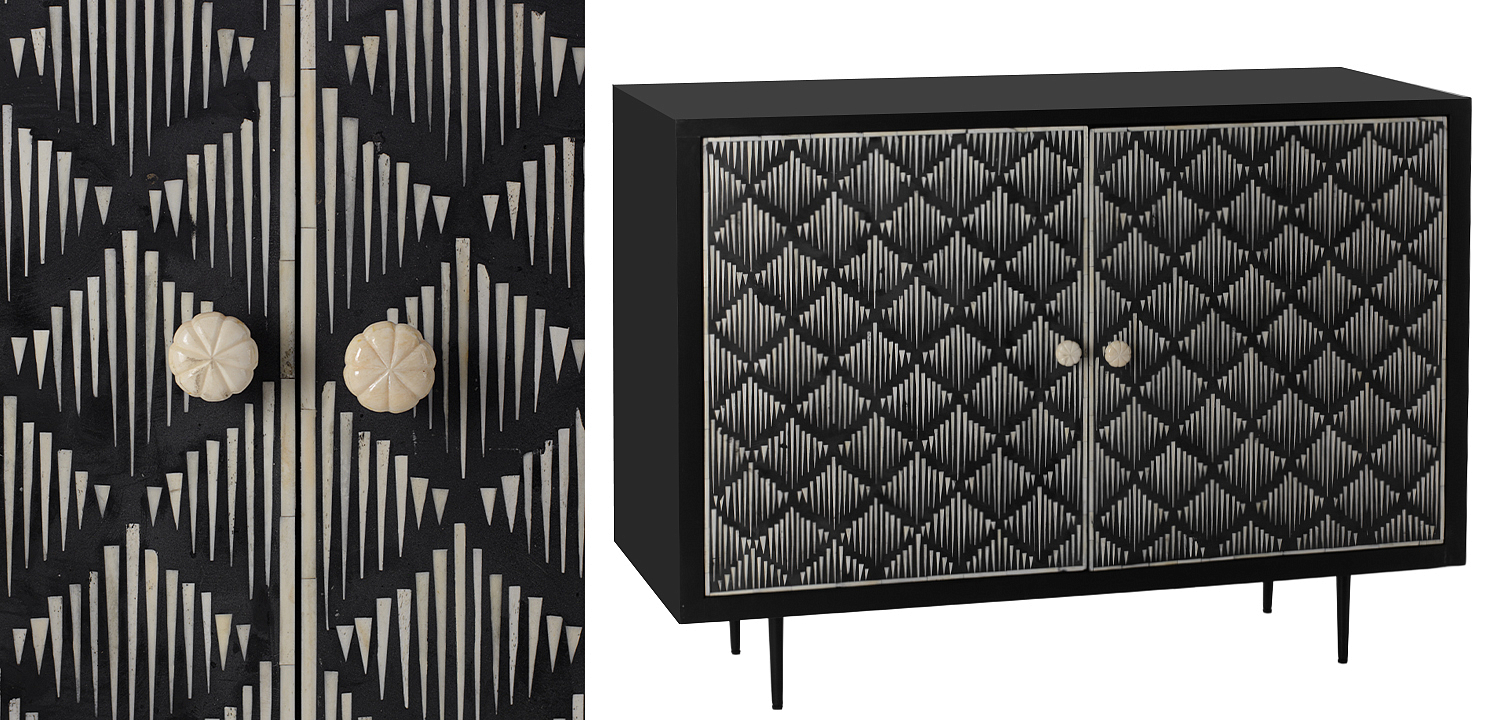 Буфет инкрустированный костью Bone Inlay black Буфет инкрустированный костью Bone Inlay black - Loft-Concept в Воронеже