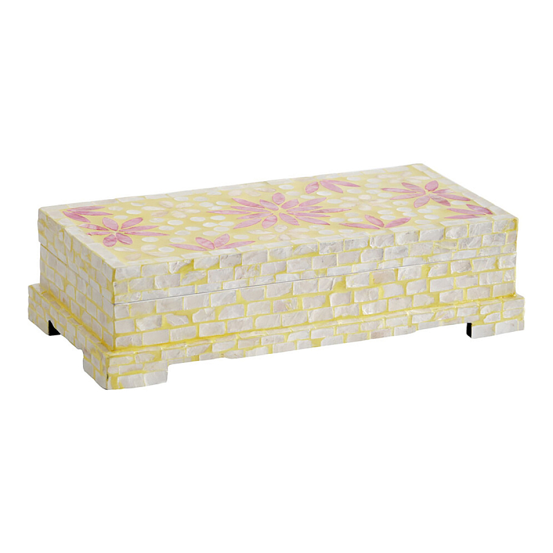 Шкатулка Oceane Bone Inlay Yellow Желтый Розовый Шкатулка Oceane Bone Inlay Yellow Желтый Розовый в Воронеже | Loft Concept