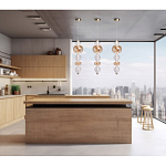 Подвесной светильник с вертикальной композицией из прозрачных и янтарных стеклянных шаров и ромбов Gabriel Scott Luna варинант исполнения - 21 | Loft Concept в Воронеже