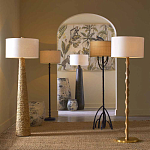 Торшер с цилиндрическим тканевым абажуром на каркасе волнистой формы Rotation варинант исполнения - 4 | Loft Concept в Воронеже