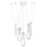 Подвесной светильник белого цвета с 6-ю изогнутыми плафонами Flow Loop варинант исполнения - 2 | Loft Concept в Воронеже