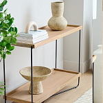 Консоль деревянной столешницей и полкой Wooden Table Top and Shelf варинант исполнения - 5 | Loft Concept в Воронеже