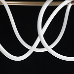 Люстра подвесная круглая золотого цвета с белыми изогнутыми световыми линиями Luke Lampco Tracer Lamp варинант исполнения - 9 | Loft Concept в Воронеже