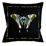 Подушка декоративная бабочка сине-зелёный орнамент Ikat Pattern варинант исполнения - 1 | Loft Concept в Воронеже