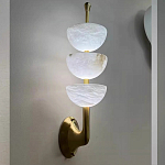 Бра с 3-мя мраморными плафонами в форме чаши Warm Marble Light варинант исполнения - 3 | Loft Concept в Воронеже