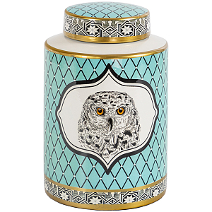Ваза с крышкой Owl Collection Turquoise Vase