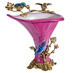 Ваза розового цвета из фарфора с птичкми и цветущими ветвями Garden of Eden варинант исполнения - 1 | Loft Concept в Воронеже