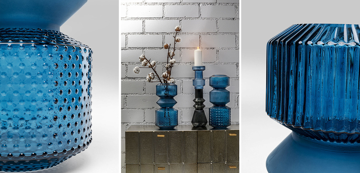 Ваза Geometric Blue Glass Vase 36 Ваза Geometric Blue Glass Vase 36 - Loft-Concept в Воронеже