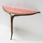 Дизайнерская консоль деревянная на одной ножке Poltronova Gallino Connsole Table варинант исполнения - 3 | Loft Concept в Воронеже