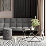 Пуф Three Gray в ткани букле серого цвета варинант исполнения - 3 | Loft Concept в Воронеже