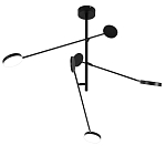 Потолочный светильник светодиодный с тремя лампами черный металл Bendik  варинант исполнения - 1 | Loft Concept в Воронеже