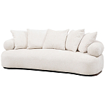 Трехместный диван с обивкой букле молочного цвета Leonois Boucle Sofa варинант исполнения - 2 | Loft Concept в Воронеже