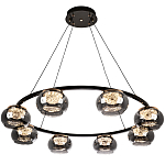 Люстра с круглыми плафонами из дымчато-серого стекла IONA Grey Glass Chandelier 8 варинант исполнения - 2 | Loft Concept в Воронеже