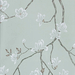 Обои ручная роспись Magnolia Canopy Original Colourway on Adam Grey dyed silk варинант исполнения - 2 | Loft Concept в Воронеже