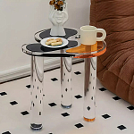 Дизайнерский журнальный стол с фигурной столешницей на 3-х прозрачных ножках Rahakif варинант исполнения - 3 | Loft Concept в Воронеже