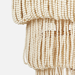Трехъярусная люстра с подвесками из круглых деревянных бусин белая White Beads Three-tier Chandelier  варинант исполнения - 7 | Loft Concept в Воронеже