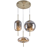 Подвесной светильник с гирляндой внутри 3-х стеклянных плафонов Garland Glass Trio Hanging Lamp варинант исполнения - 1 | Loft Concept в Воронеже