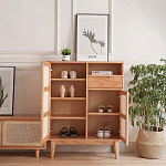 Комод с плетеными дверками и открытой нишей  с ящиком Dora Sideboard варинант исполнения - 1 | Loft Concept в Воронеже