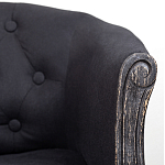 Кресло низкое в стиле прованс Черный Лен Louis French Armchair  варинант исполнения - 6 | Loft Concept в Воронеже