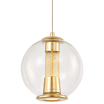 Подвесной светильник с плафоном в форме шара Inner Gleam Orb gold варинант исполнения - 1 | Loft Concept в Воронеже