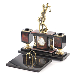 Настольный письменный набор из яшмы с часами в подарочной упаковке Manager Organizer варинант исполнения - 2 | Loft Concept в Воронеже