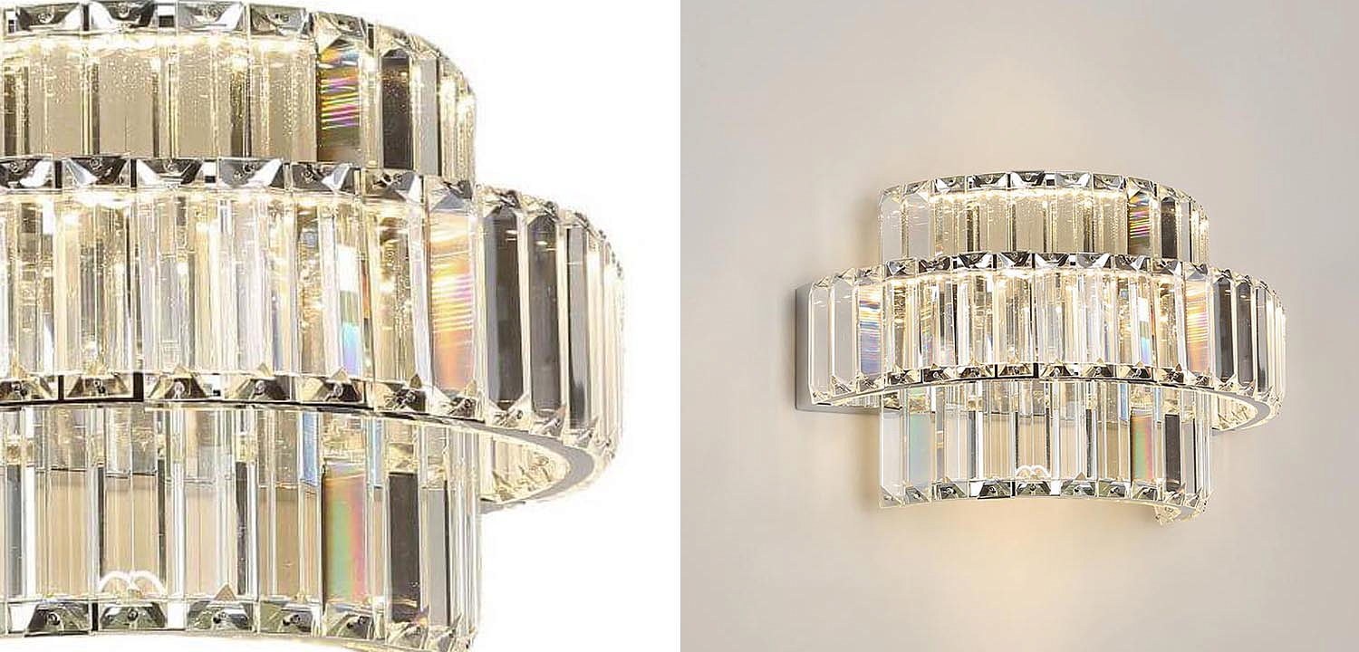 Бра Crystal Shine Linda Chrome Wall Lamp B Бра Crystal Shine Linda Chrome Wall Lamp B - Loft-Concept в Воронеже