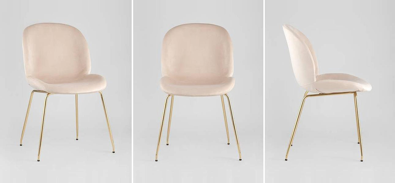 Стул Молочный Велюр Vendramin Chair Стул Молочный Велюр Vendramin Chair - Loft-Concept в Воронеже