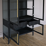 Витрина Primo со стеклянными фасадами и 2 ящиками Черный дуб варинант исполнения - 8 | Loft Concept в Воронеже