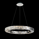 Люстра серебряная в форме кольца с мозаичным хрустальным оформлением Sparks of Crystal варинант исполнения - 3 | Loft Concept в Воронеже